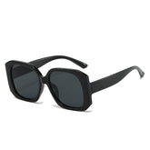 (6 PACK) Wholesale Sunglasses New Arrival Square Unique Oversized Fashion Korean 2023 - BulkSunglassesWholesale.com - Black Frame Black Lens